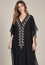 ibBan Women’s Hand Embroidered Georgette Kaftan Dress -Tanzeen