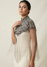 ibBan Beaded Net Neck Cape with Fringe - Dura