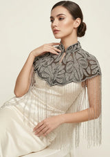 ibBan Beaded Net Neck Cape with Fringe - Dura