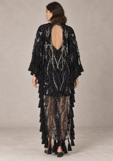 Women’s Kaftan Dress with Hand Beadwork & Tassel Fringe -Emlia