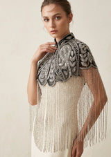 ibBan Embellished Beaded Net Neck Cape - Jauri