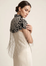 ibBan Embellished Beaded Net Neck Cape - Jauri