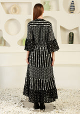 ibBan cotton schiffli fabric Long Tunic Dress for Women -Safiya