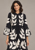 ibBan Leaf Print Cotton Maxi Dress with Tassel Tie - Livia