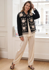 ibBan Women's Hand Embroidered Winter Jacket - Johri Jacket