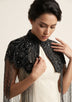 ibBan Women's Hand Embroidered Beaded Evening Cape - Zera
