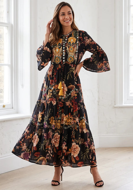 IbBan Printed Cotton Long Tunic for Women - Husana