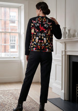 ibBan Luxury Leather Sleeve Embroidered Winter Jacket - Sanya Jacket