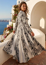 ibBan Printed Cotton Maxi Dress | Premium Women's Boho Resort Dress - Afra Long Dress