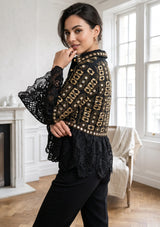 ibBan Luxury Women's Hand Embroidered Winter Lace Jacket - Isobel Jacket
