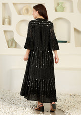 ibBan cotton schiffli fabric Long Tunic Dress for Women -Safiya