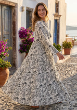 Women's Printed Cotton Floral Long Dress | ibBan Europe - Esra Long Dress