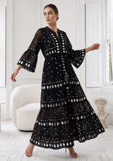 ibBan Women's Hand Embroidered Long Tunic Dress -Corina Long Tunic