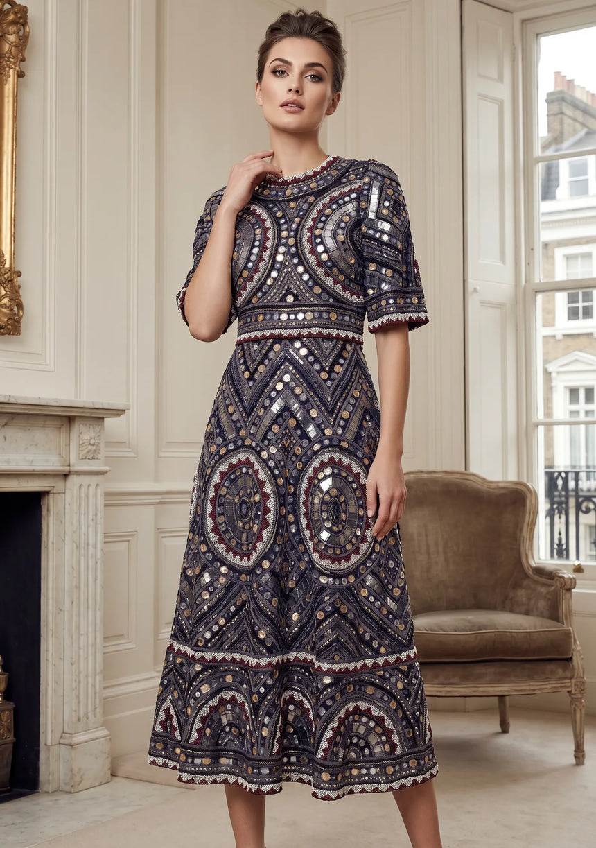 ibBan Luxury Hand Embroidered Winter Dress | Designer Occasion Wear for Women Orma