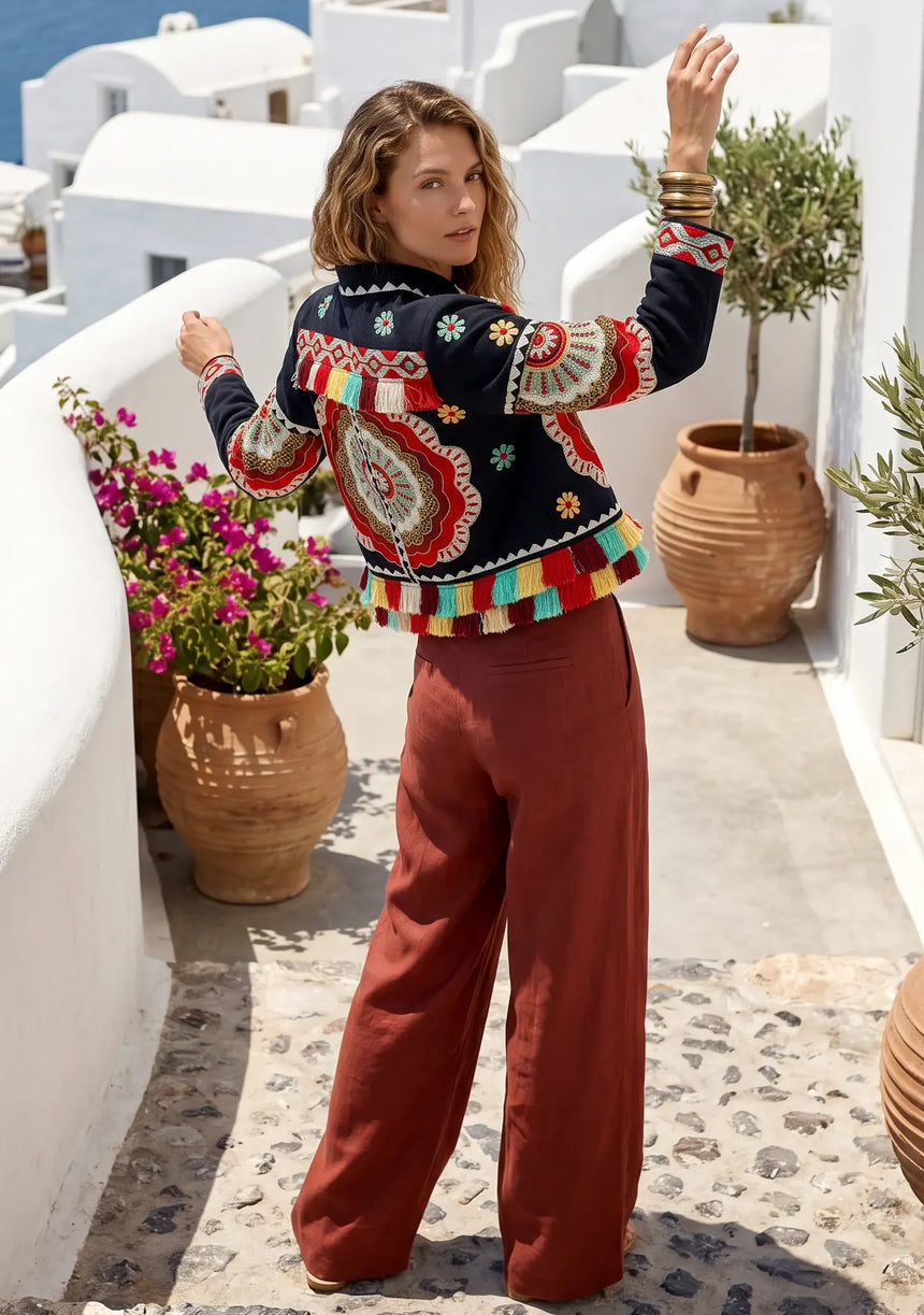 ibBan Hand Embroidered Summer Jacket for Women | Artisan Luxury Fashion - Sara