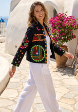 Designer Embroidered Cotton Canvas Jacket for Women | ibBan Collection - Ania