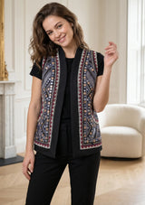 ibBan Luxury Hand Embroidered Winter Gilet | Women's Designer Layering Vest - Orla