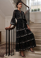 ibBan Women's Hand Embroidered Long Tunic Dress -Corina Long Tunic