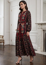 ibBan Women’s Printed Cotton Long Dress - Rifa