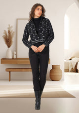 ibBan Women's Winter Hand Embroidered Jacket | Luxury Designer - Inshi