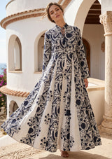 ibBan Printed Cotton Maxi Dress | Premium Women's Boho Resort Dress - Afra Long Dress