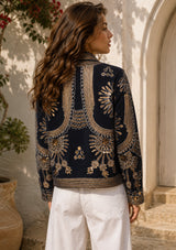 Women's Artisan Hand Embroidery Canvas Jacket - Yara