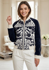 ibBan Hand Embroidered Leather Sleeve Winter Jacket | Premium Designer Outerwear - Dolly