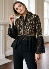 ibBan Luxury Women's Hand Embroidered Winter Lace Jacket - Isobel Jacket