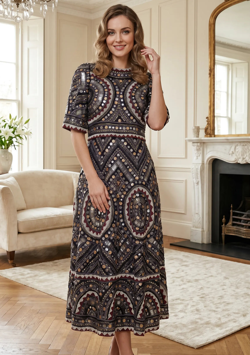 ibBan Luxury Hand Embroidered Winter Dress | Designer Occasion Wear for Women Orma