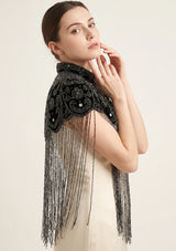 ibBan Women's Hand Embroidered Beaded Evening Cape - Zera