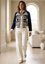 ibBan Hand Embroidered Leather Sleeve Winter Jacket | Premium Designer Outerwear - Dolly