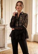 ibBan Luxury Women's Hand Embroidered Winter Lace Jacket - Isobel Jacket
