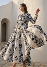 ibBan Printed Cotton Maxi Dress | Premium Women's Boho Resort Dress - Afra Long Dress