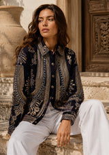 Women's Artisan Hand Embroidery Canvas Jacket - Yara