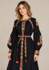 ibBan Floral Cotton Long Dress wint Hand Embroidery - Zayra