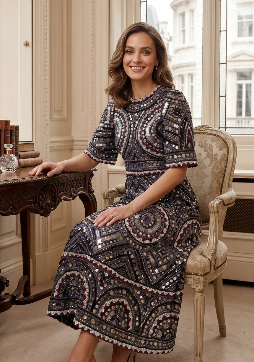 ibBan Luxury Hand Embroidered Winter Dress | Designer Occasion Wear for Women Orma