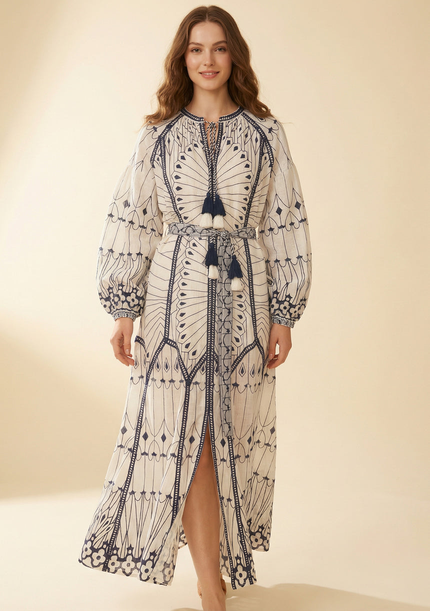 Maxivestido de algodón para mujer - Meerab