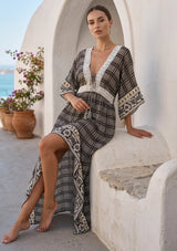ibBan Printed Cotton Maxi Dress with Hand Embroidery | Luxury Boho Wear - Cheka Maxi Dress