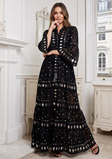 ibBan Women's Hand Embroidered Long Tunic Dress -Corina Long Tunic