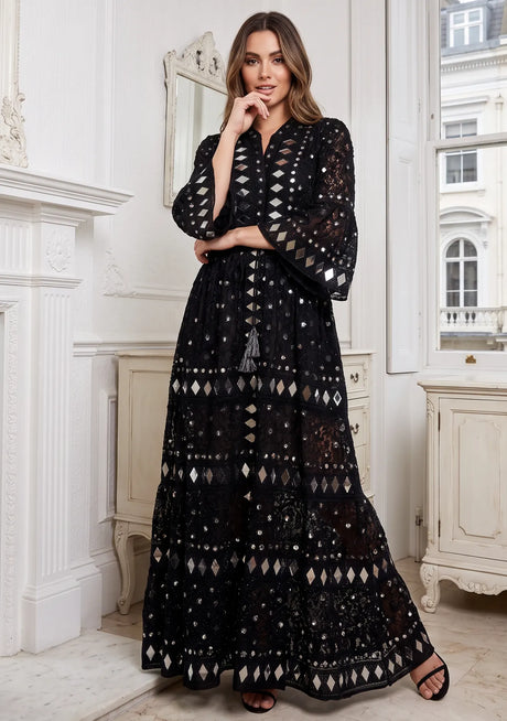 Robe Tunique Longue Brodé Main ibBan pour Femme - Tunique Longue Corina