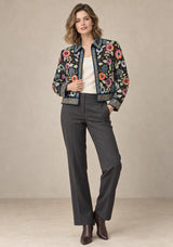 ibBan Women's Luxury Hand Embroidered Winter Jacket -Rio