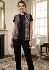 ibBan Luxury Hand Embroidered Winter Gilet | Women's Designer Layering Vest - Orla