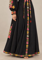 ibBan Floral Cotton Long Dress wint Hand Embroidery - Zayra