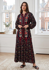 ibBan Women’s Printed Cotton Long Dress - Rifa