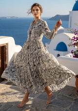 Women's Printed Cotton Floral Long Dress | ibBan Europe - Esra Long Dress