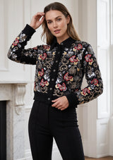 ibBan Black Hand Embroidered Women's Jacket - Rocky Jacket