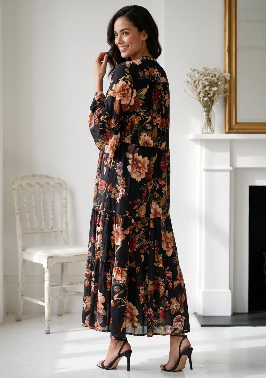 IbBan Printed Cotton Long Tunic for Women - Husana