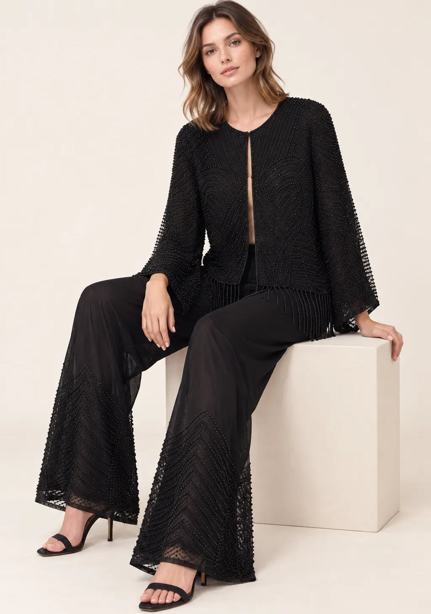 ibBan Women’s  Beaded Jacket and Pant Set - Zarina