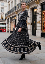 ibBan Hand Embroidered Winter Tunic Dress | Luxury Bohemian Elegance - Melida