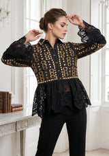 ibBan Luxury Women's Hand Embroidered Winter Lace Jacket - Isobel Jacket